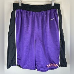 Vintage Nike Toronto Raptors Basketball Shorts Mens XL Purple Black Reversible
